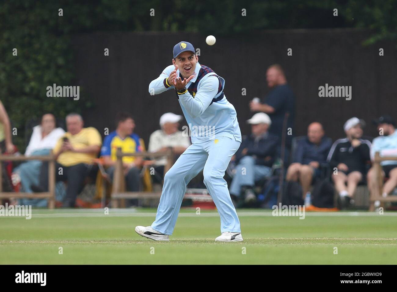 NEWCASTLE UPON TYNE, GROSSBRITANNIEN. 5. AUGUST David Bedingham von Durham gesehen während des Royal London One Day Cup-Spiels zwischen Durham County Cricket Club und Lancashire auf der Roseworth Terrace, Newcastle upon Tyne am Donnerstag, 5. August 2021. (Kredit: Will Matthews | MI News) Kredit: MI News & Sport /Alamy Live News Stockfoto