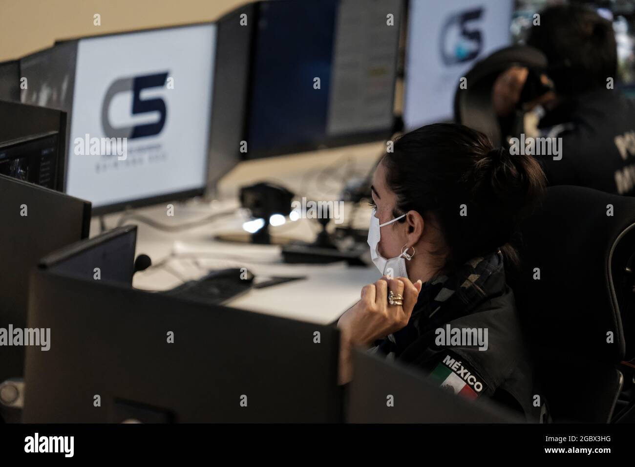 Cancun, Quintana Roo, Mexiko, 24. Juni 2021.- C5 Kommando- und Kontrollzentrum der Quintana Roo Polizei, mit der Armee und der Nationalgarde. Stockfoto