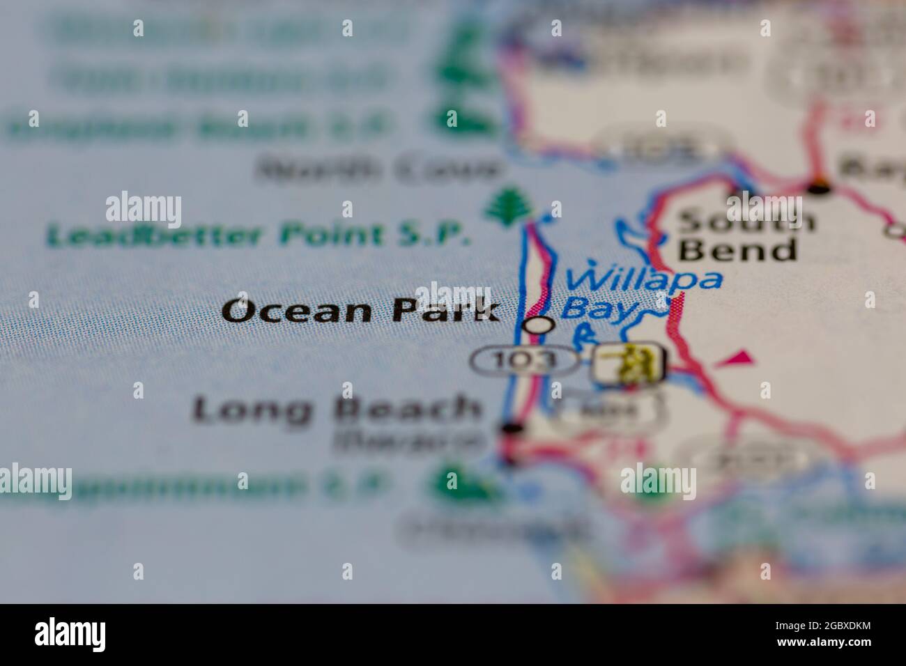 Ocean Park Washington State USA auf einer Straßenkarte oder Geografie-Karte angezeigt Stockfoto