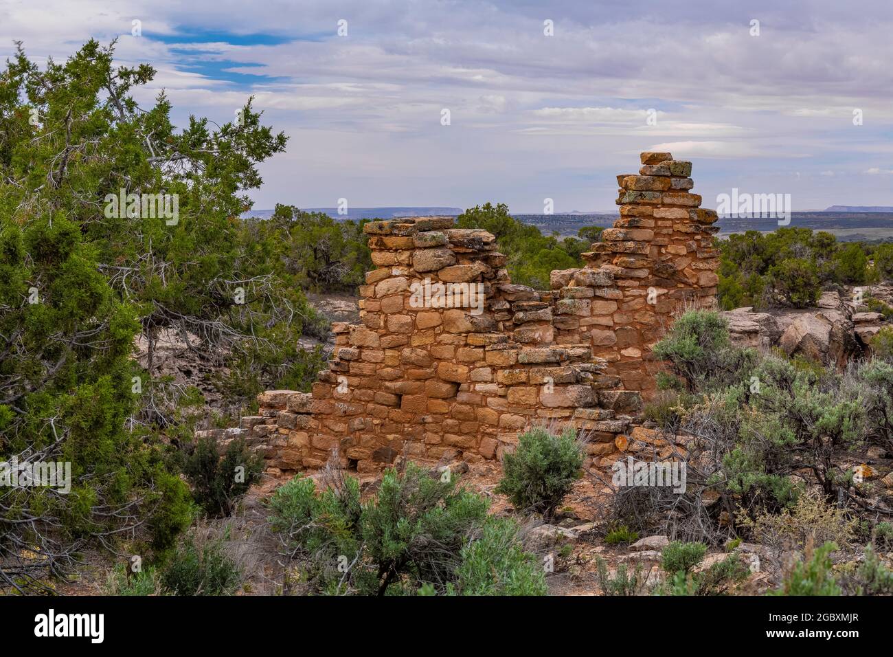 Ruinen von Hackberry Pueblo im Hovenweep National Monument, Colorado, USA Stockfoto
