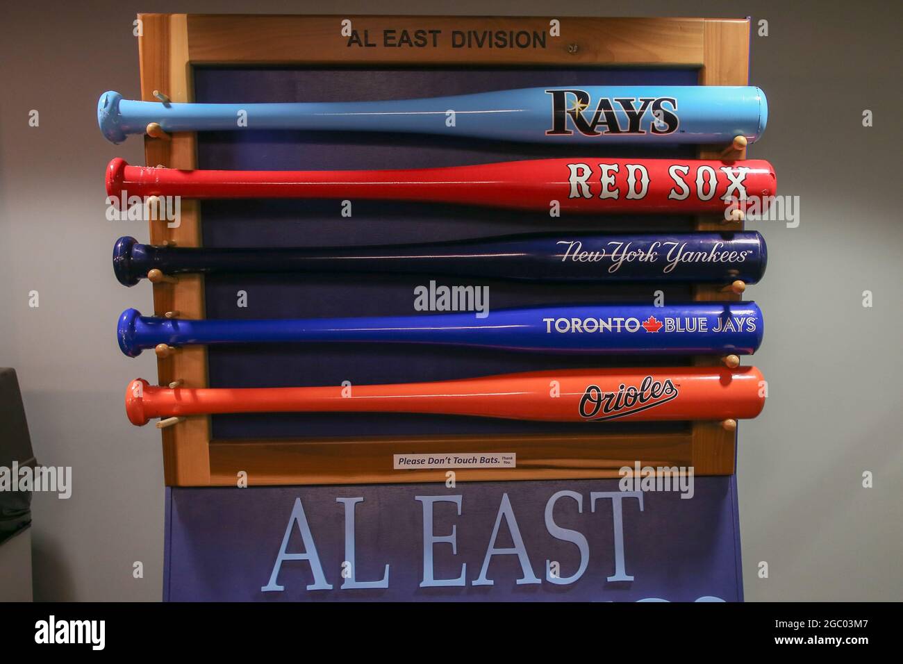 St. Petersburg, Florida. USA; EINE allgemeine Ansicht der American League East Division Wertung ab heute vor einem Major League Baseballspiel zwischen den Stockfoto