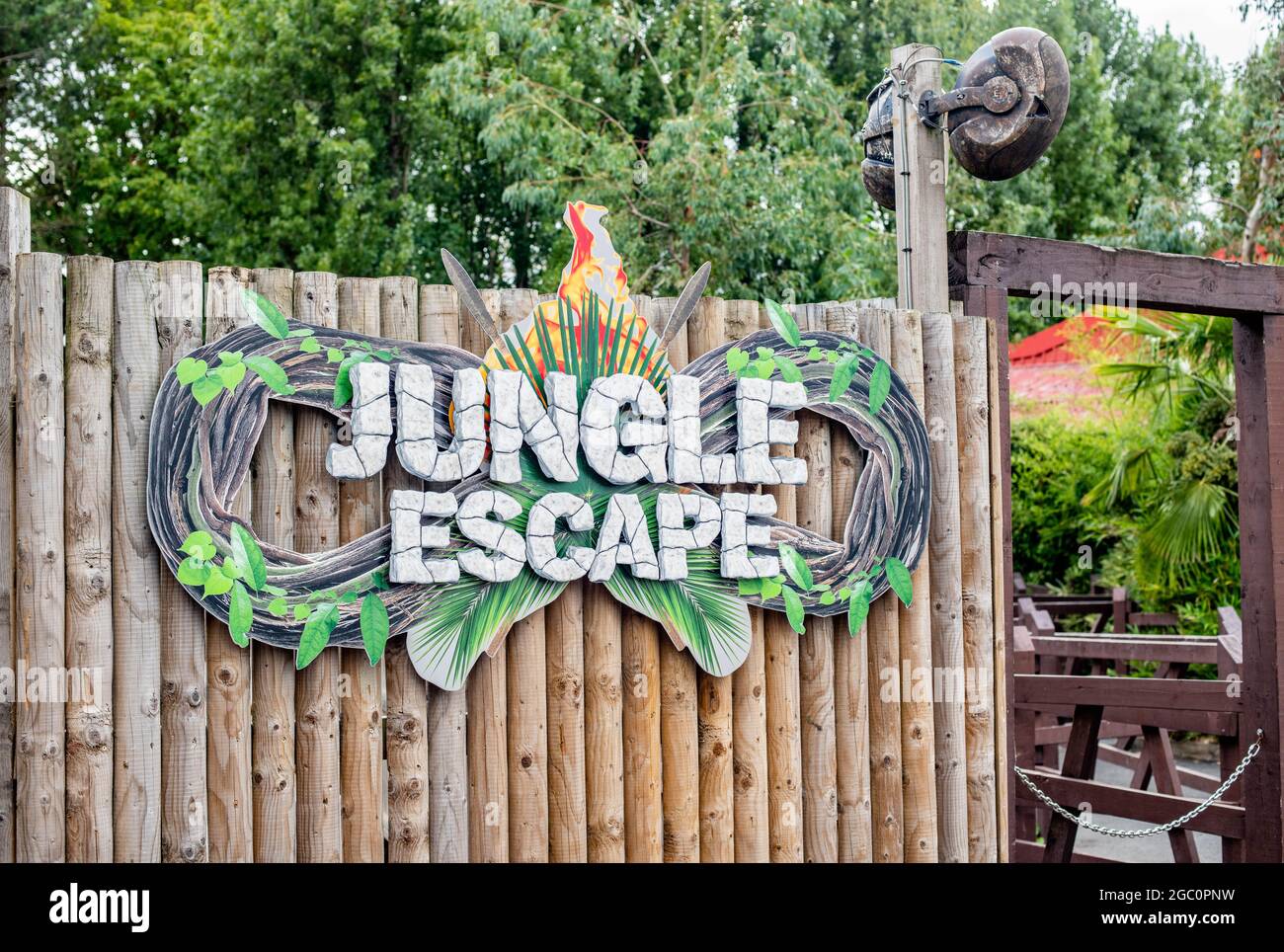 Freizeitpark „Jungle Escape Thorpe Park“ Stockfoto