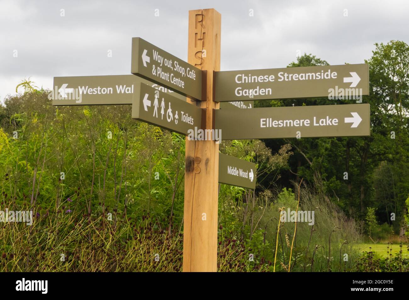 06.08.2021 RHS Bridgewater, Worsley, Manchester, Großbritannien. Wiederbelebung der Gärten des historischen 156 Hektar großen Anwesen Worsley New Hall zur Schaffung der RHS Garden Bridge Stockfoto