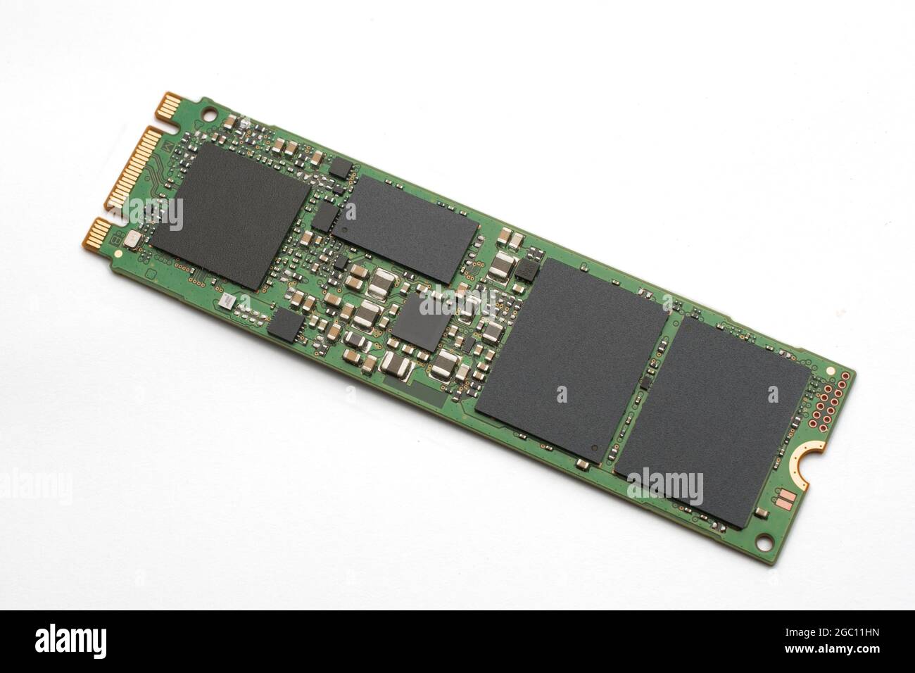 m.2 ssd-Festplatte (Solid State) auf weißem Hintergrund Stockfoto