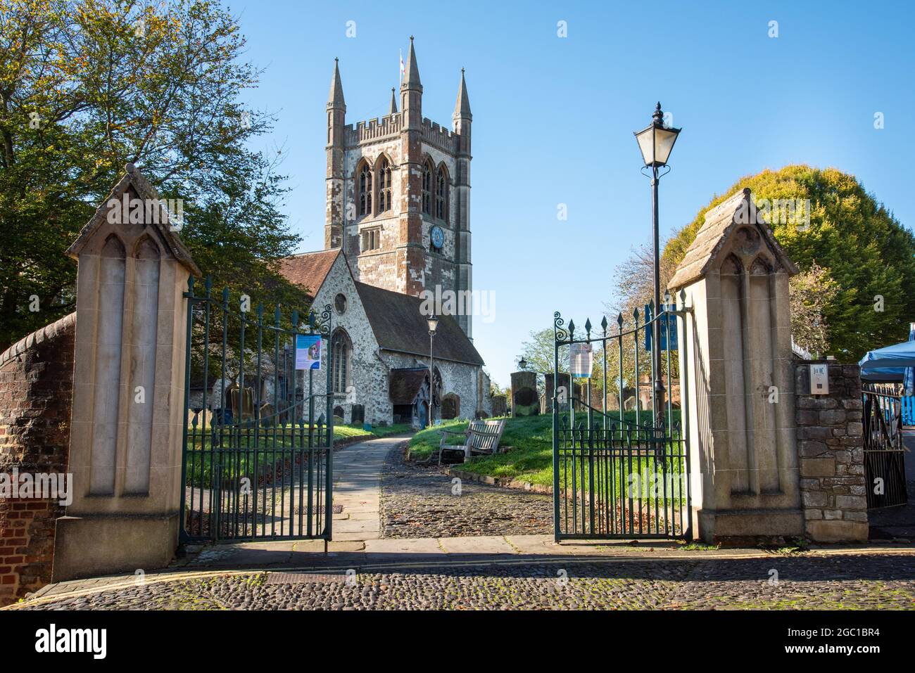 St Andrew's Church, Farnham, Surrey , Historische Kirche Stockfoto