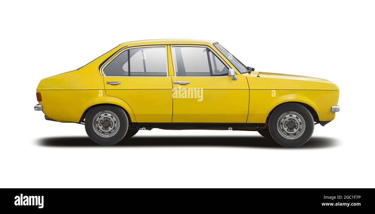 Ford Escort Mark2 isoliert auf weißem Hintergrund Stockfoto