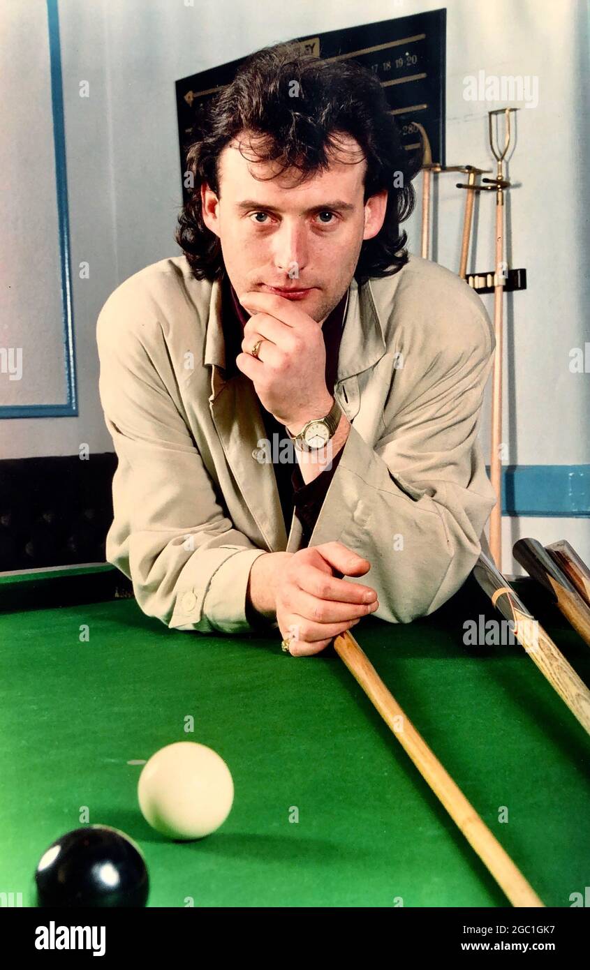 Jimmy White berühmter englischer Snooker-Spieler. (b.2/5/62). MBE. Der Spitzname „Der Wirbelwind“. Exklusives Porträt von David Cole aus dem Jahr 1980. Stockfoto