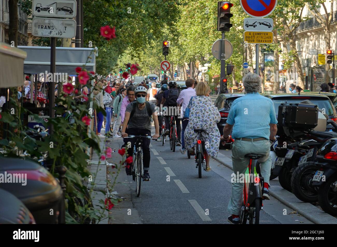 Paris, Radweg // Paris, Bicycle Lane Stockfoto