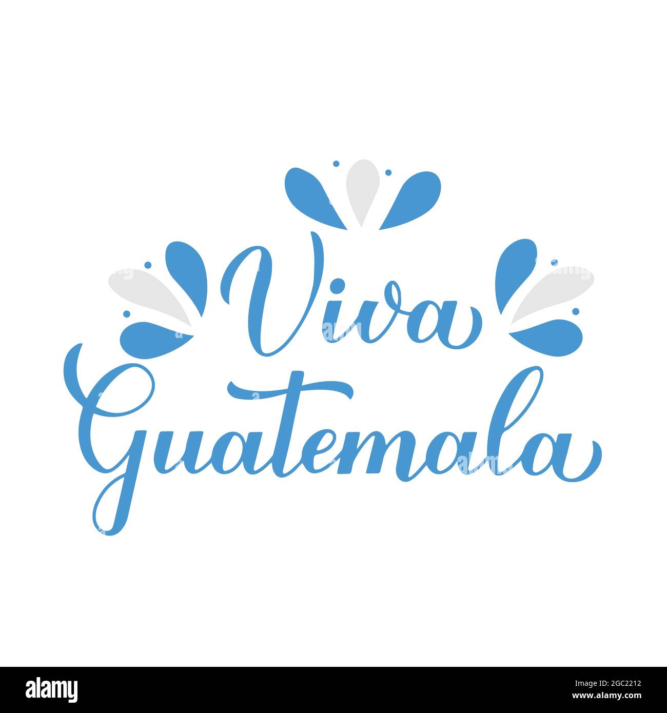 Viva Guatemala Long Live Guatemala Schriftzug auf Spanisch. Argentinischer Unabhängigkeitstag, der am 15. September gefeiert wird. Vektorvorlage für Typografie poste Stock Vektor