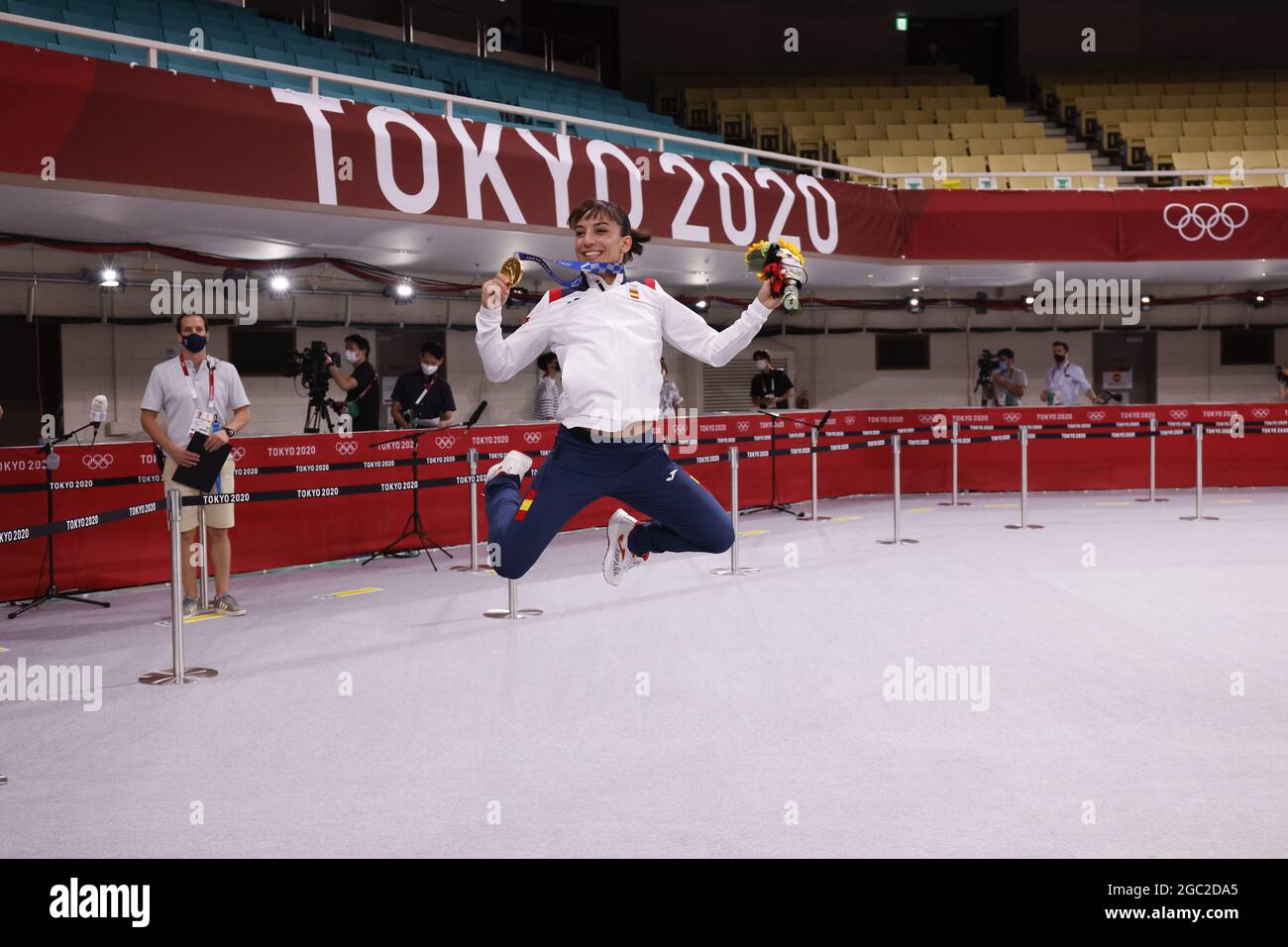 SANCHEZ JAIME Sandra (ESP) Goldmedaille während der Olympischen Spiele Tokio 2020, Karate Women's Kata Final Bout am 5. August 2021 in Nippon Budokan in Tokio, Japan - Foto Foto Kishimoto / DPPI Stockfoto