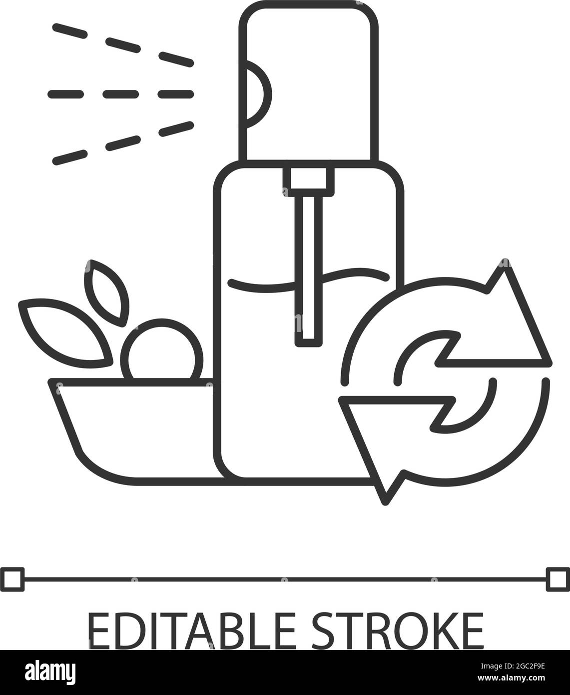 Lineares Symbol für die Nachfüllung von Salatölen Stock Vektor