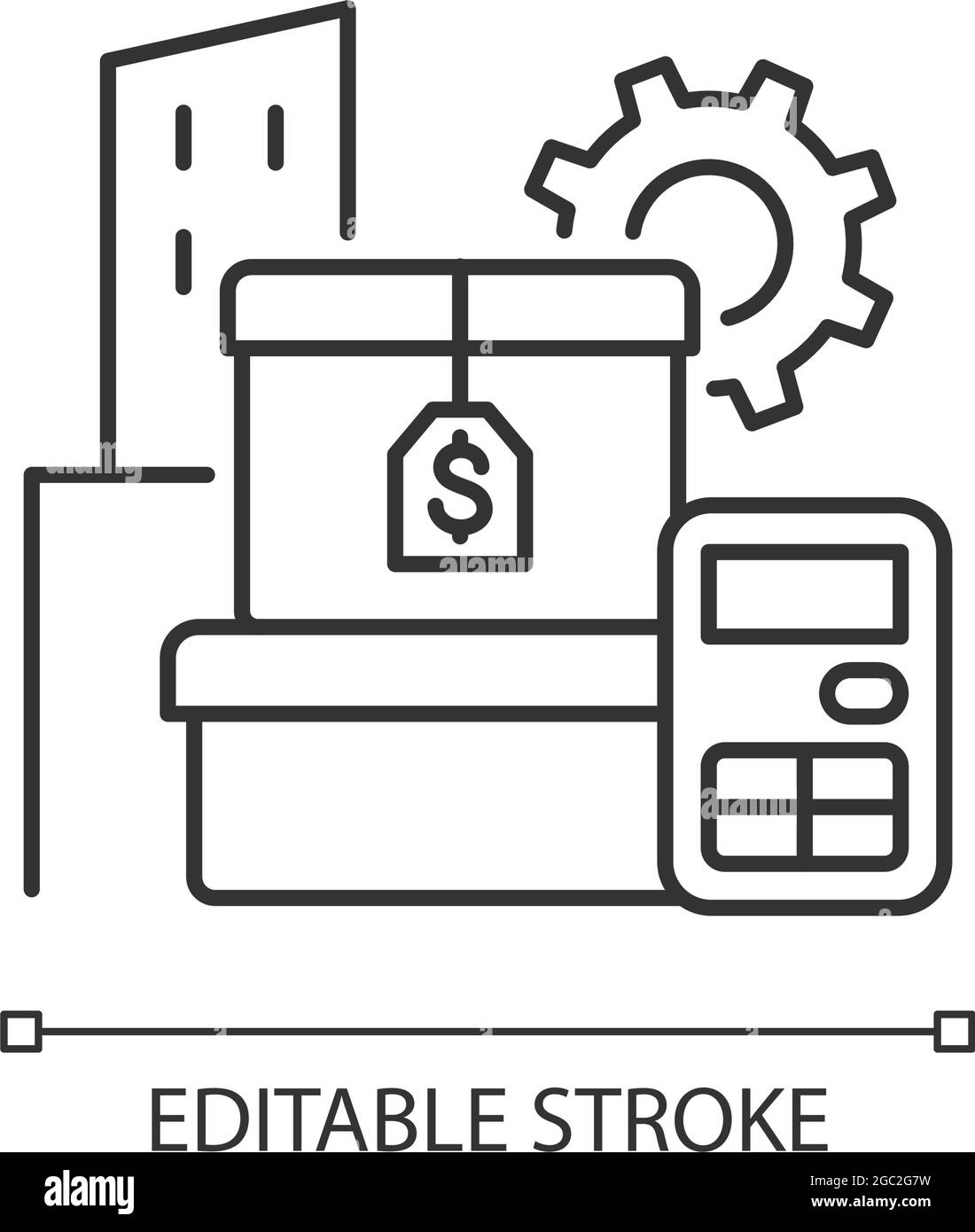 Lineares Symbol für die Anlagenverwaltung Stock Vektor