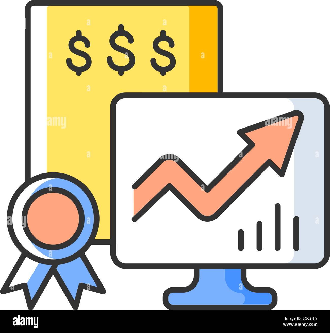 Marketable Securities RGB-Farbsymbol Stock Vektor