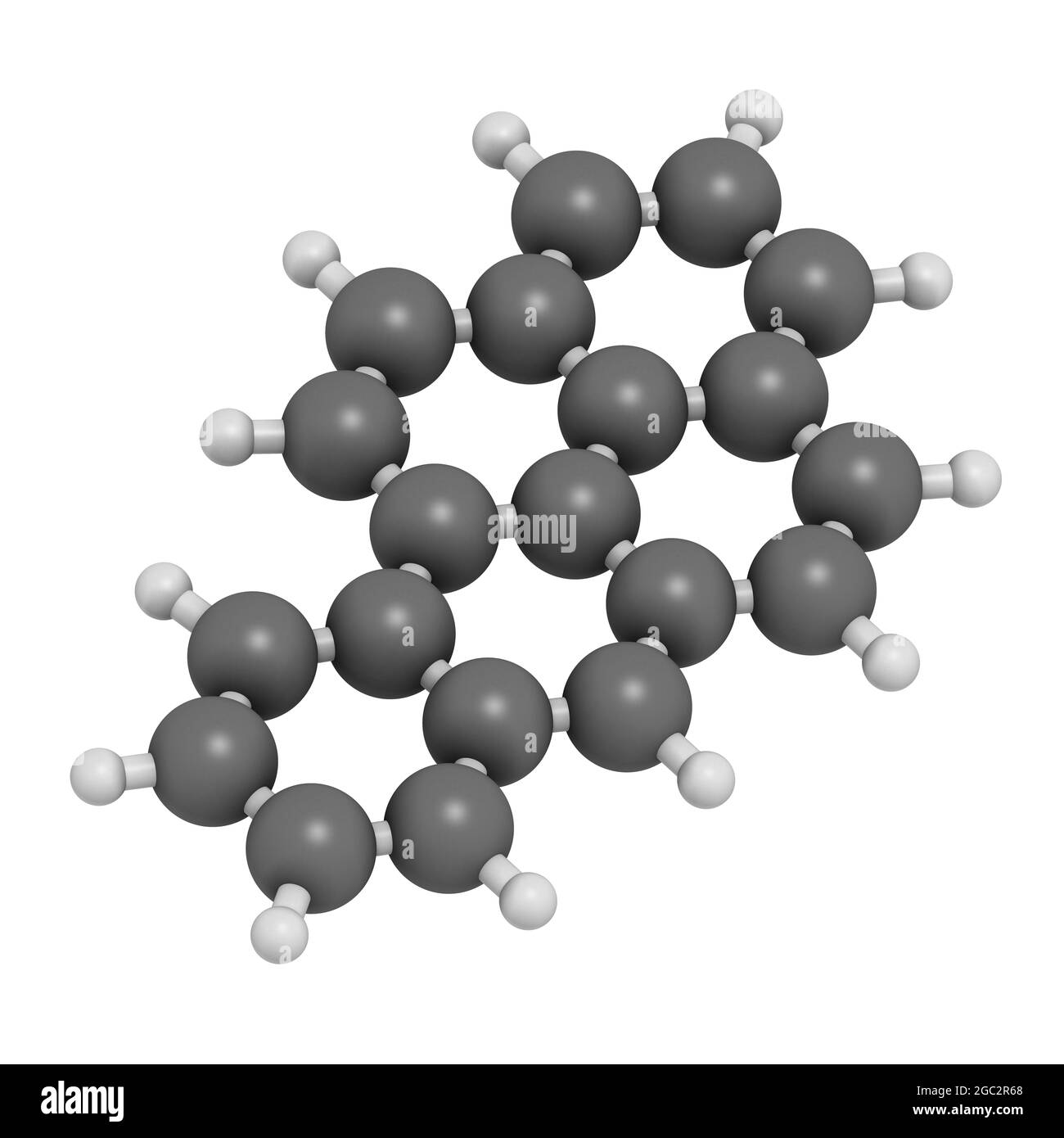 Benzo-a-pyren (BaP), polyzyklisches aromatisches Kohlenwasserstoffmolekül. Stockfoto