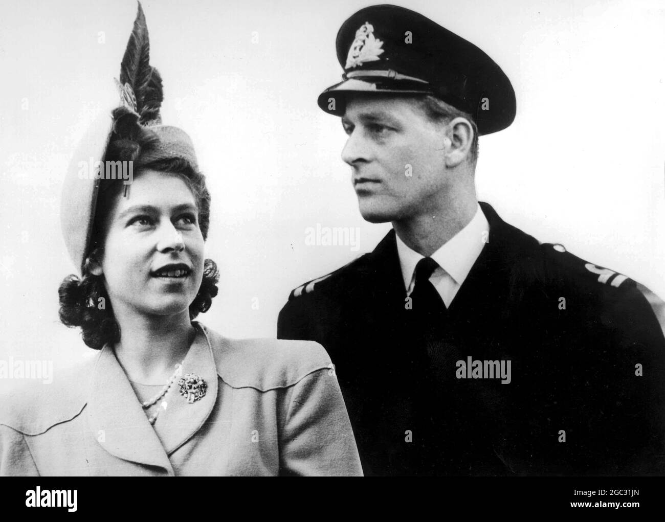 Prinzessin Elizabeth und Leutnant Philip Mountbatten 1946 Stockfoto