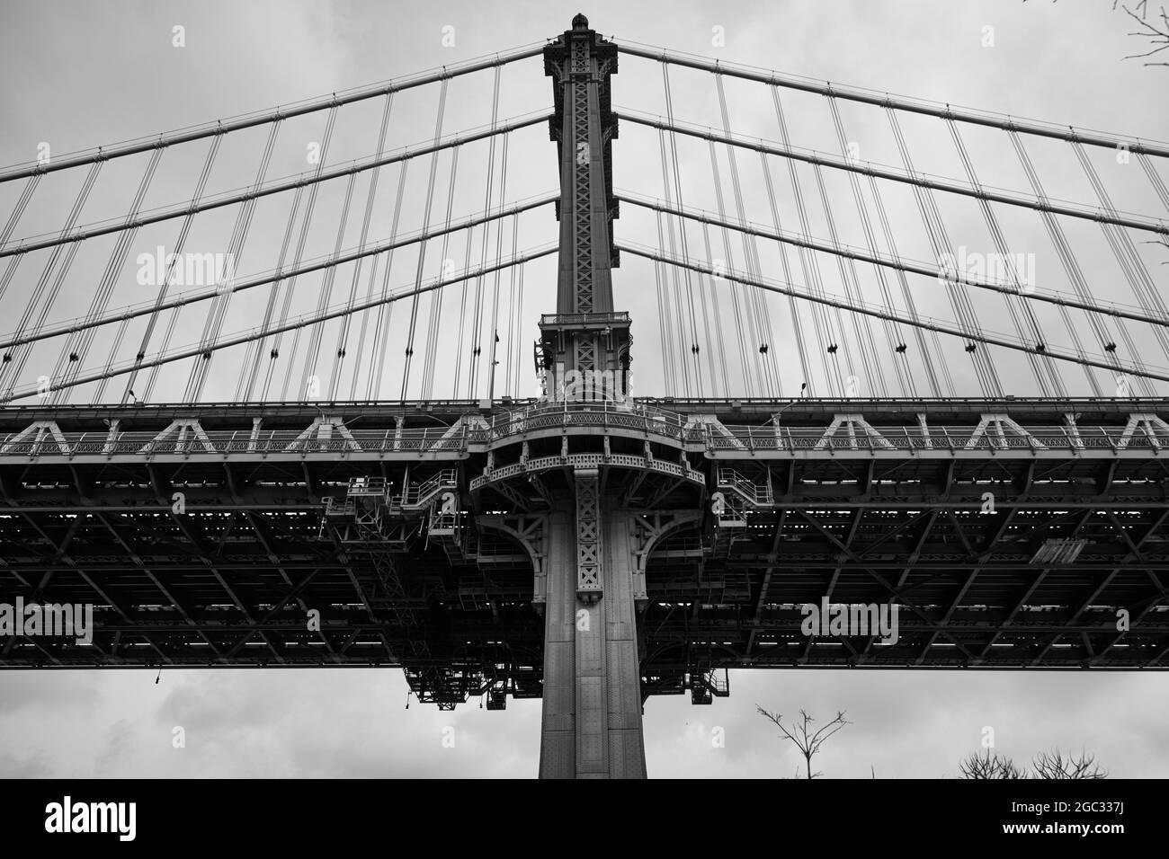 Nahaufnahme der Brooklyn Bridge Stockfoto