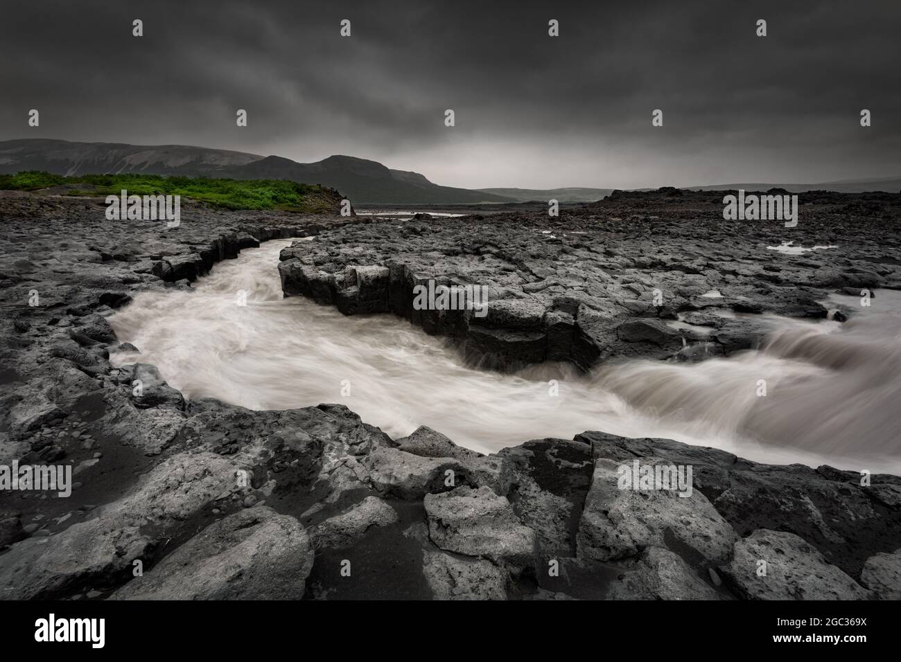 Fluss Geitá im isländischen Hochland. Stockfoto