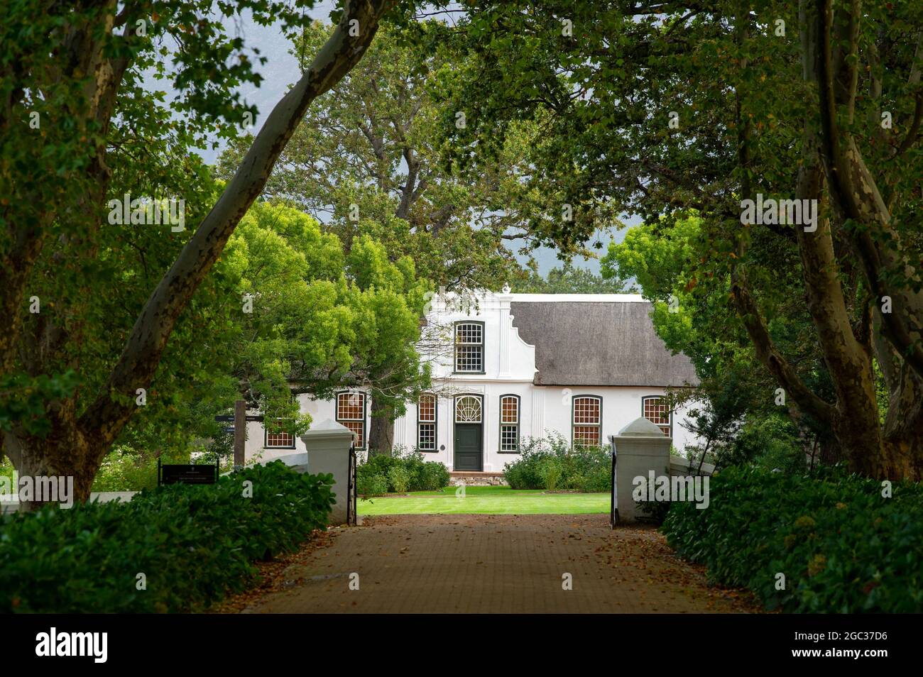 Das Rhone Homestead auf dem Boschendal Estate, Franschhoek, Südafrika Stockfoto