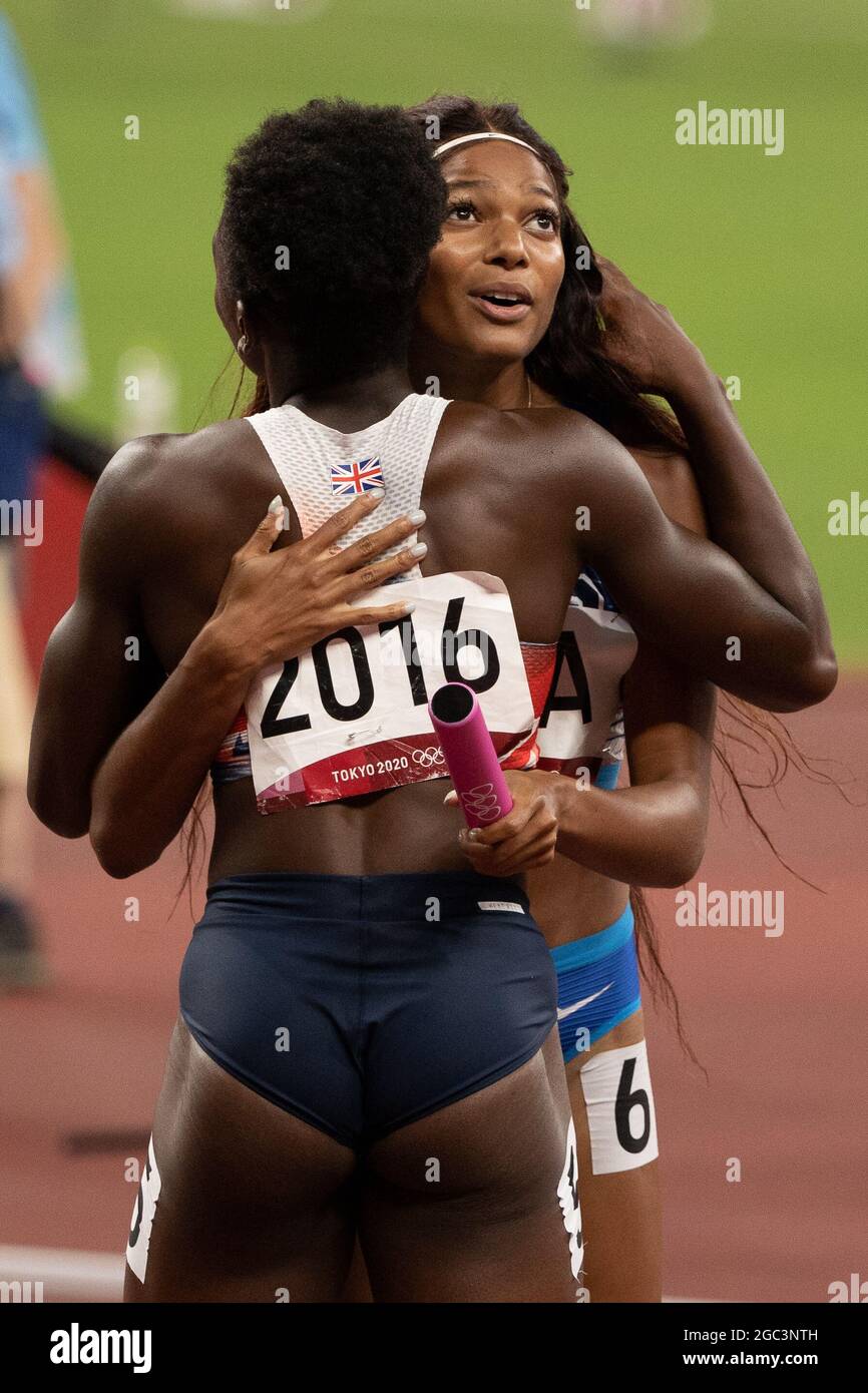 Tokio, Kanto, Japan. 6. August 2021. Tritt während der Olympischen Spiele 2020 in Tokio im Olympiastadion von Tokio am Freitag, den 6. August 2021 in Tokio an. (Bild: © Paul Kitagaki Jr./ZUMA Press Wire) Stockfoto