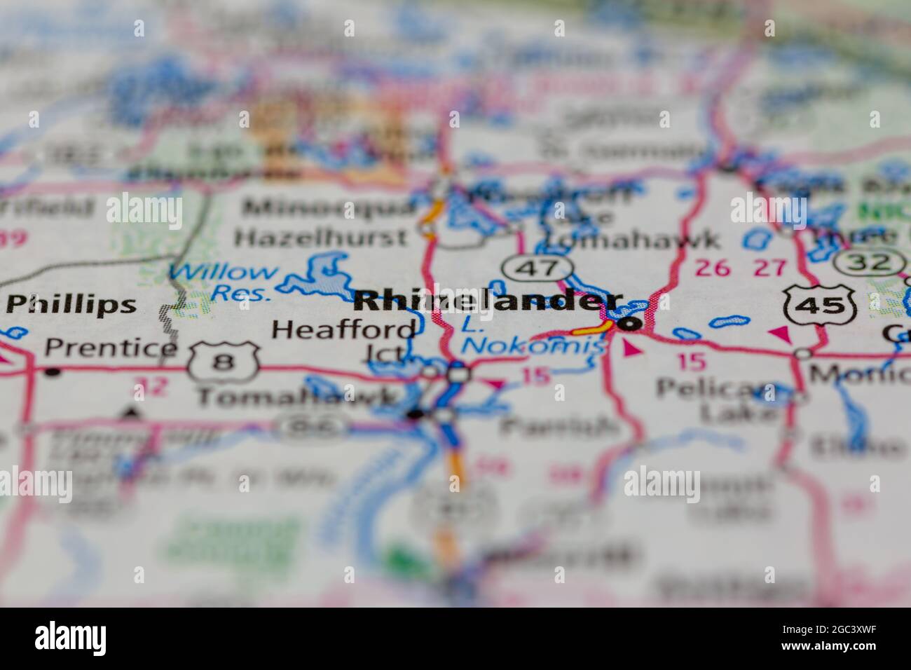 Map Of Rhinelander Wisconsin Rhinelander Wisconsin Usa Auf Einer Straßenkarte Oder Geografie-Karte  Angezeigt Stockfotografie - Alamy