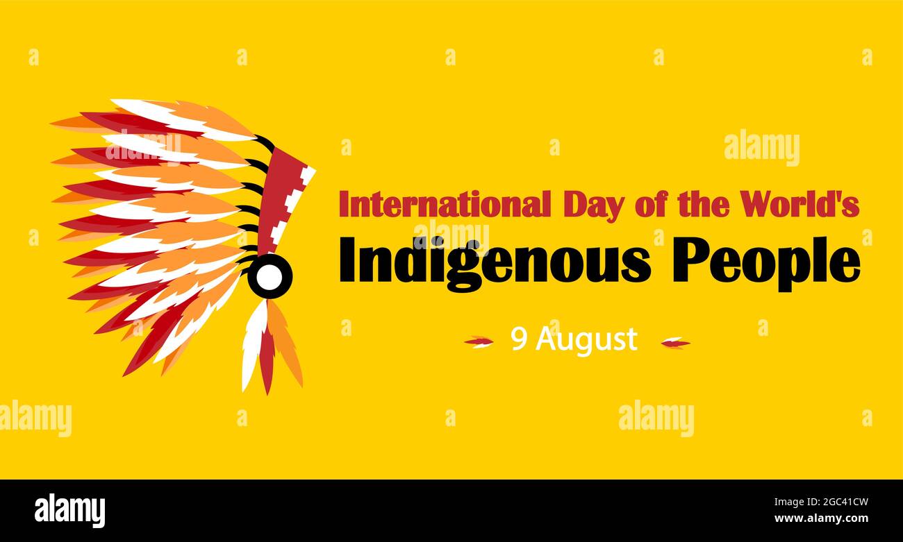 Banner- oder Poster-Design über den Internationalen Tag der indigenen Völker der Welt Stock Vektor