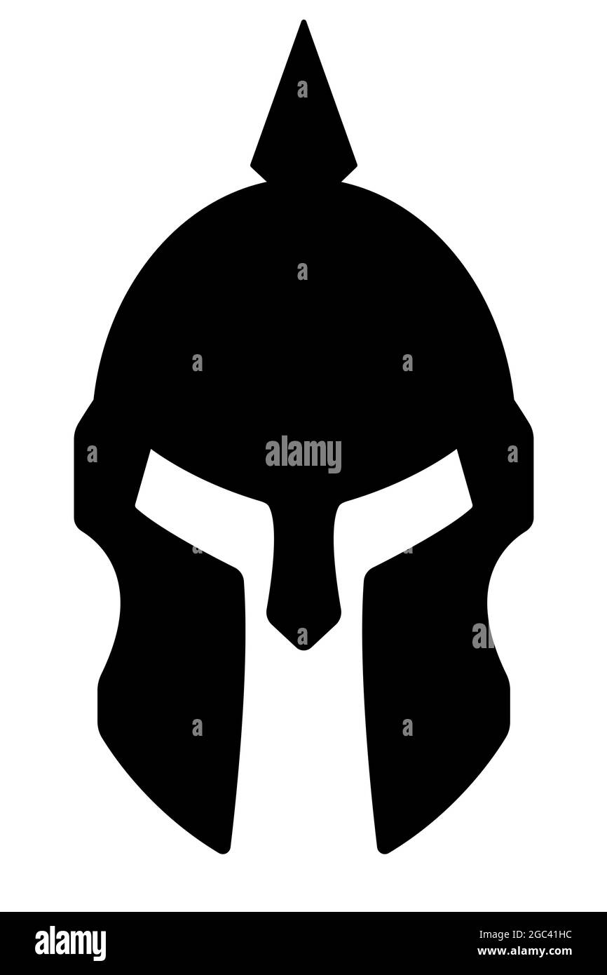 Illustration einer Silhouette alten spartanischen Helm Stock Vektor