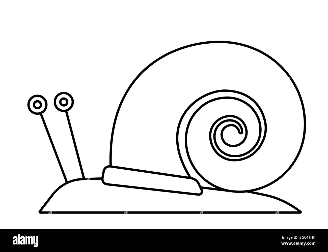 Illustration einer Konturzeichentrickschnecke Stock Vektor