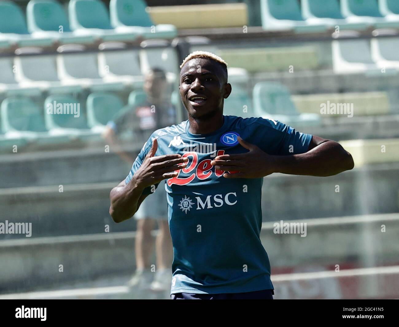 Victor Osimhen während des SSC Napoli Trainingslagers in Castel di Sangro Italien Stockfoto