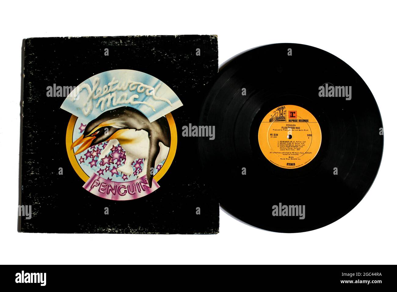 Rock- und Soft-Rock-Band, Fleetwood Mac-Musikalbum auf Vinyl-Schallplatte. Titel: Penguin Album Cover Stockfoto