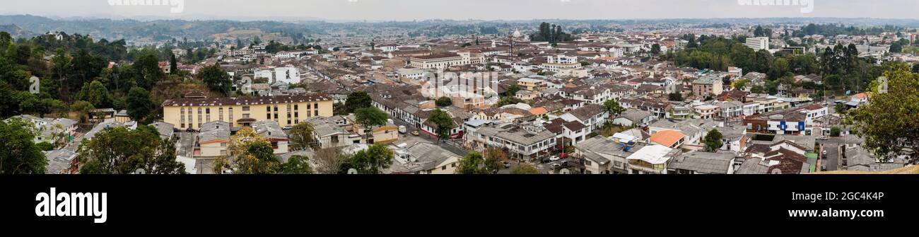 Panorama von Popayan, Kolumbien Stockfoto