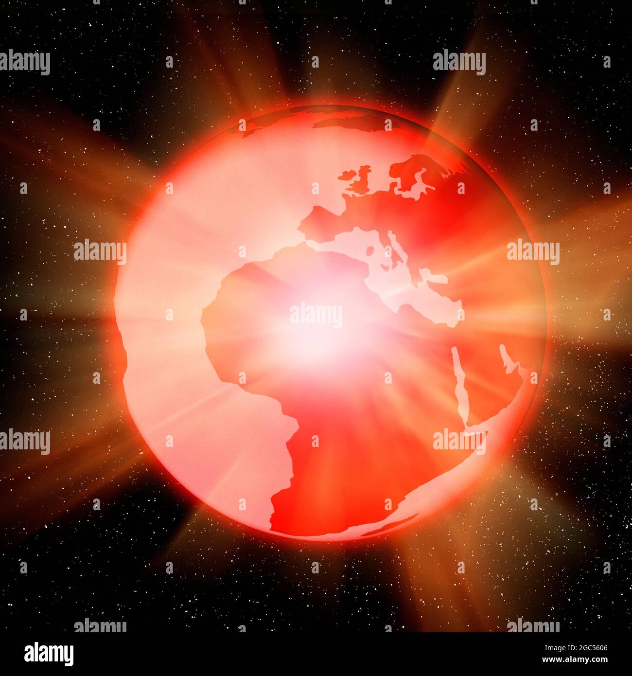 Globale Erwärmung, konzeptuelle Illustration Stockfoto