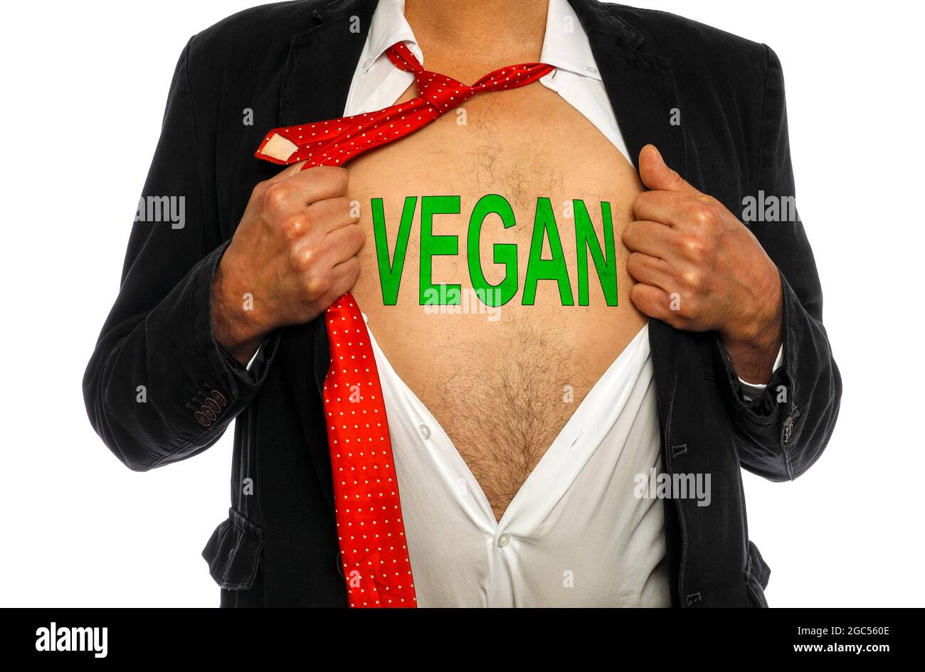 Super vegan, konzeptuelles Konzeptbild Stockfoto
