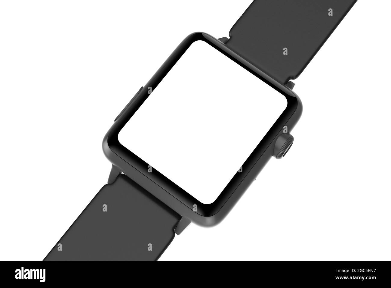 Schwarzes modernes Smart Watch Mockup und Armband mit leerem Bildschirm für  Ihre Design-Nahaufnahme auf weißem Hintergrund. 3d-Rendering  Stockfotografie - Alamy
