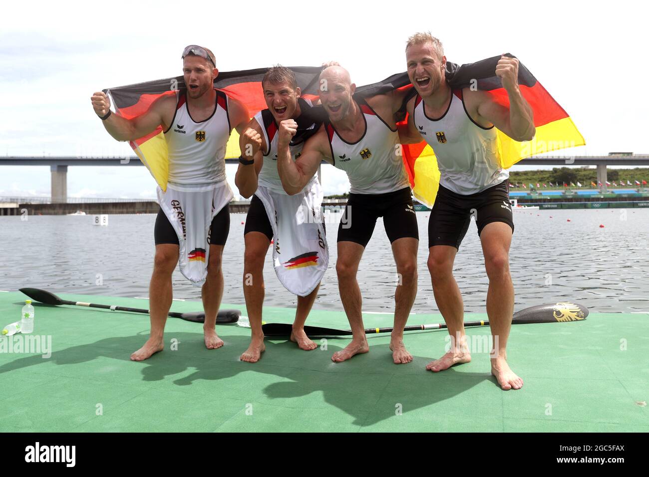 Tokio, Japan. August 2021. Kanu Olympiade, Kajak vier, 500 m, Männer