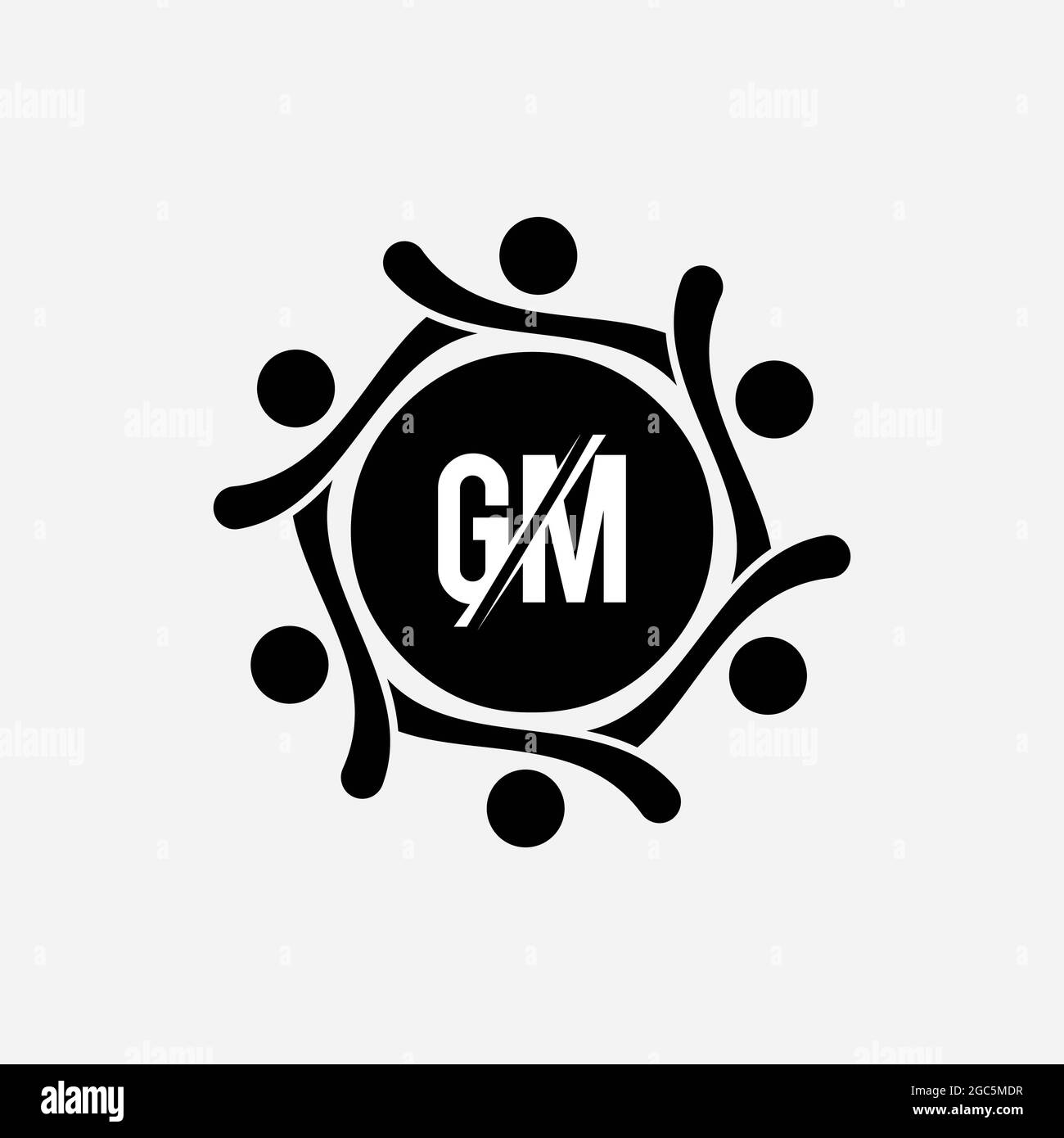 Hervorragende professionelle elegante trendy genial künstlerische schwarz-weiße Farbe GM MG Initial Basis Alphabet Icon Logo. Stockfoto