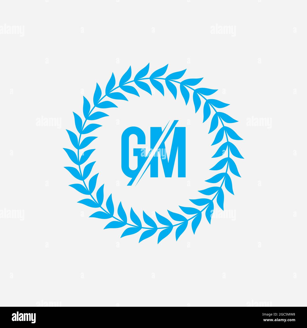 Hervorragende professionelle elegante trendy genial künstlerische schwarz-weiße Farbe GM MG Initial Basis Alphabet Icon Logo. Stockfoto