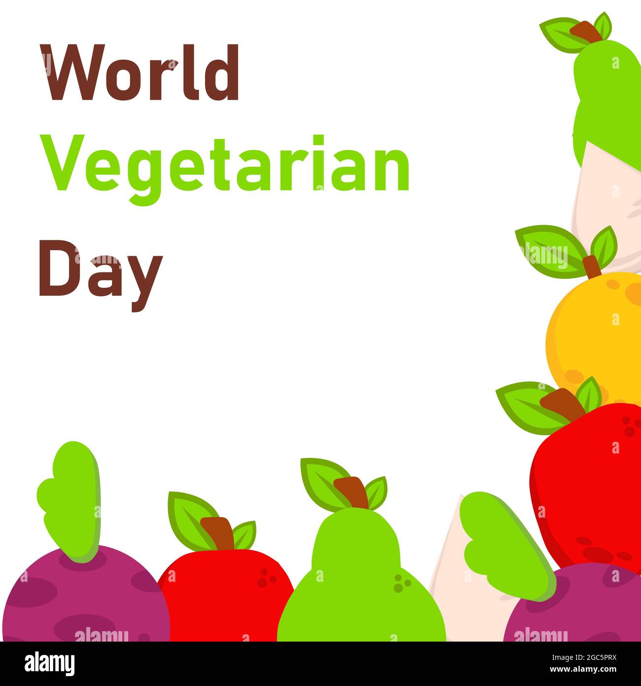 Welt vegan Tag, gesunde Lebensmittel Hintergrund Designvorlage Stockfoto