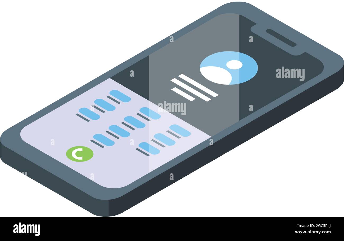 Isometrischer Vektor für das Symbol der Anruftastatur. Telefonbildschirm. Nummernwahl Stock Vektor