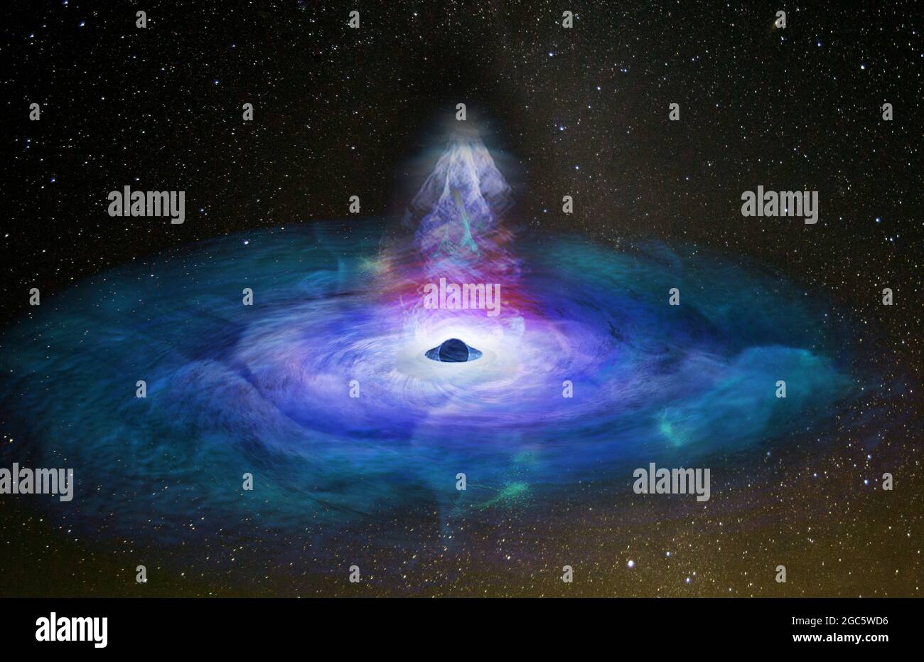 Schwarzes Loch im Weltraum. Hintergrundbilder mit abstraktem Raum. Elemente dieses Bildes, die von der NASA eingerichtet wurden. Stockfoto