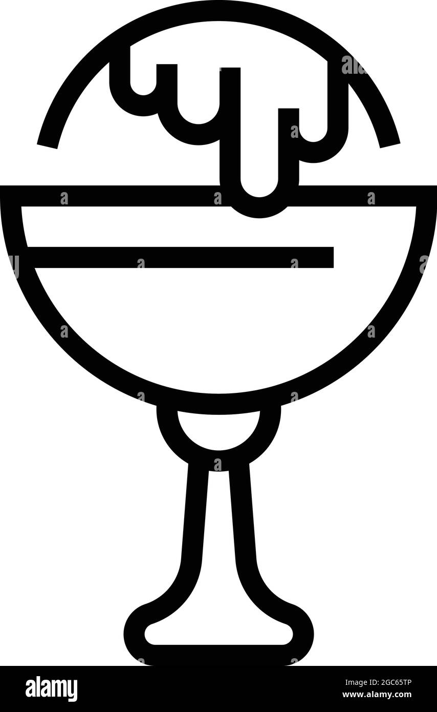 Vektor der Kontur des Minzgelato-Symbols. Kaltes Eis. Weiches Dessert Stock Vektor