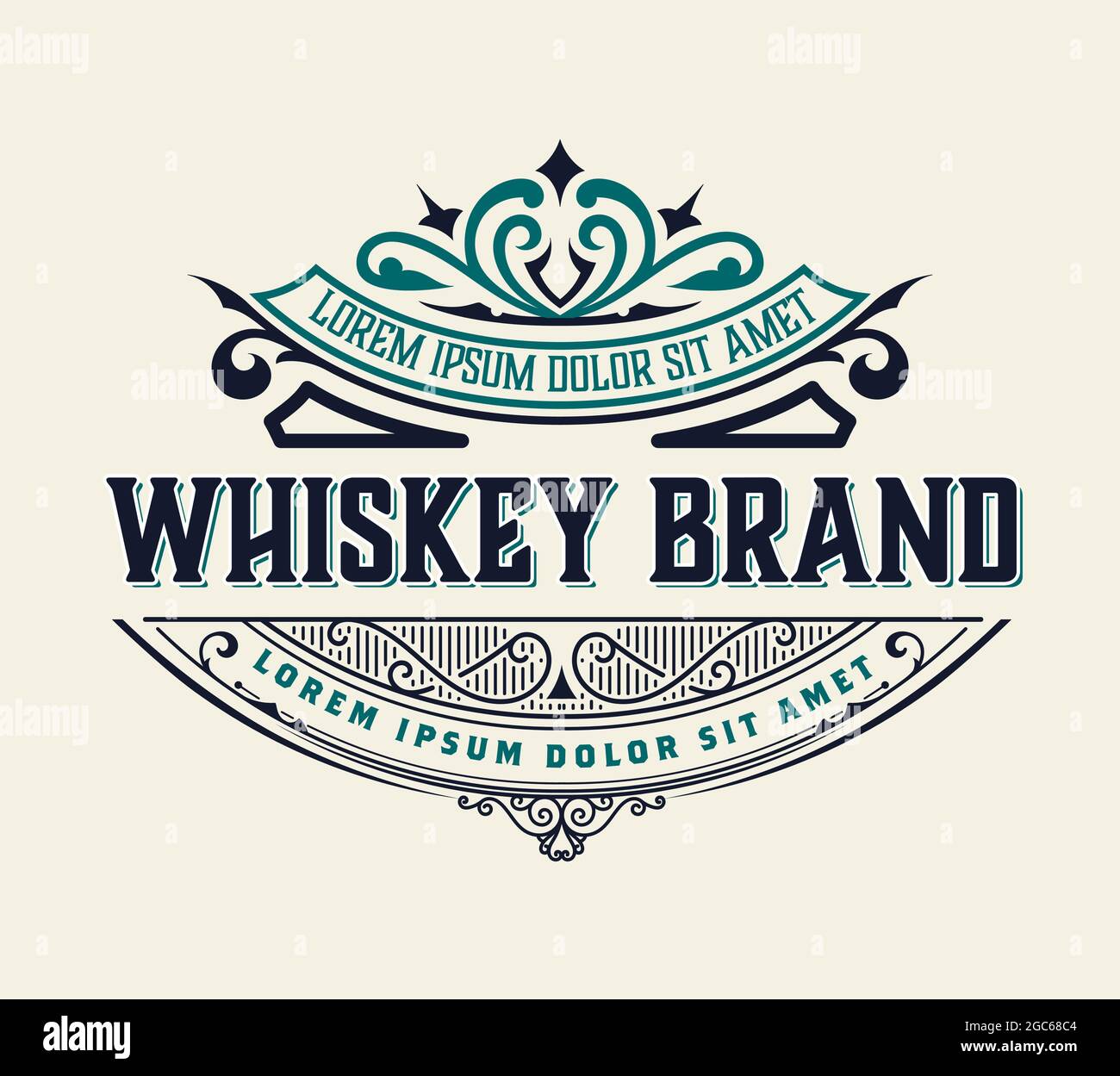Vintage-Label für Whiskey-Verpackung Stock Vektor