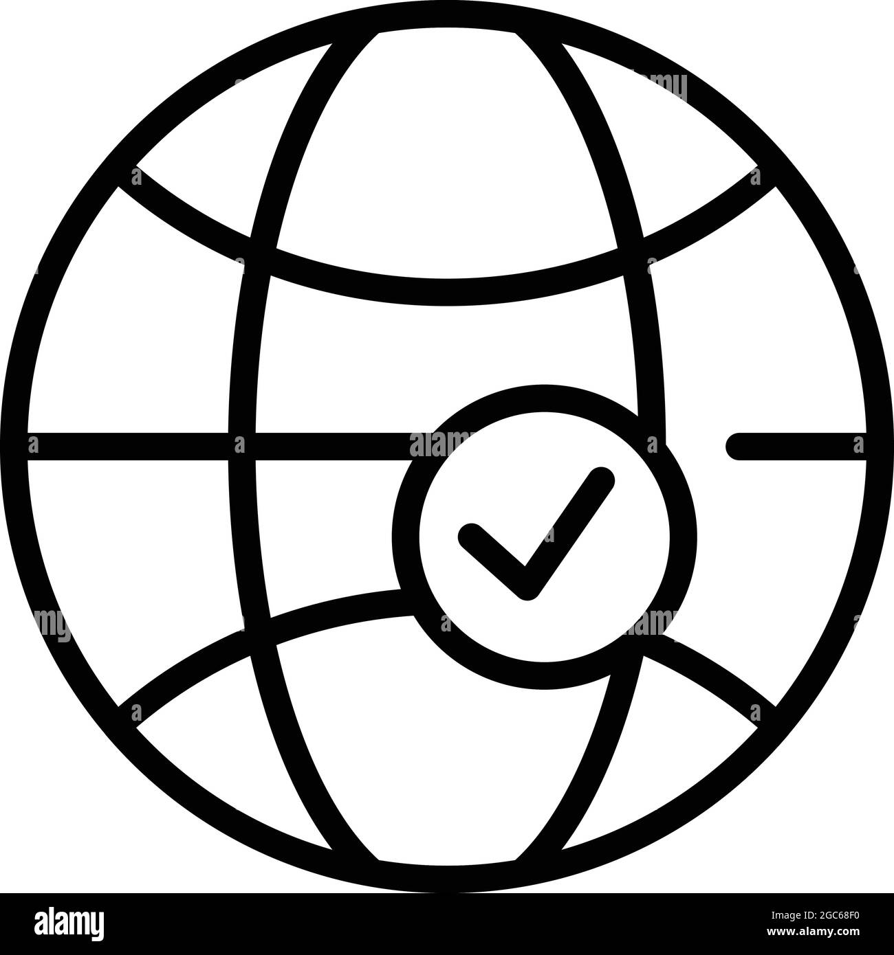 Gliederungsvektor für Symbole der globalen Überprüfung. Geschäftsmarkt. Einstellung von Kunden Stock Vektor