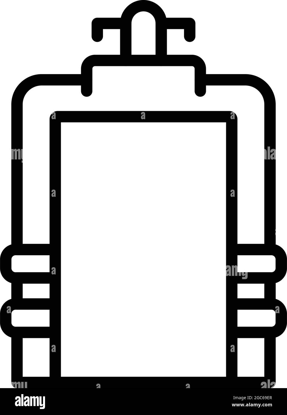 Symboldarstellung des Airport Gate Scanners. Sicherheitskontrolle. Überprüfen Sie das Boarding Stock Vektor