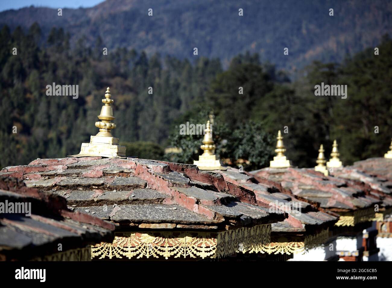 Bhutan Kulturtour Stockfoto