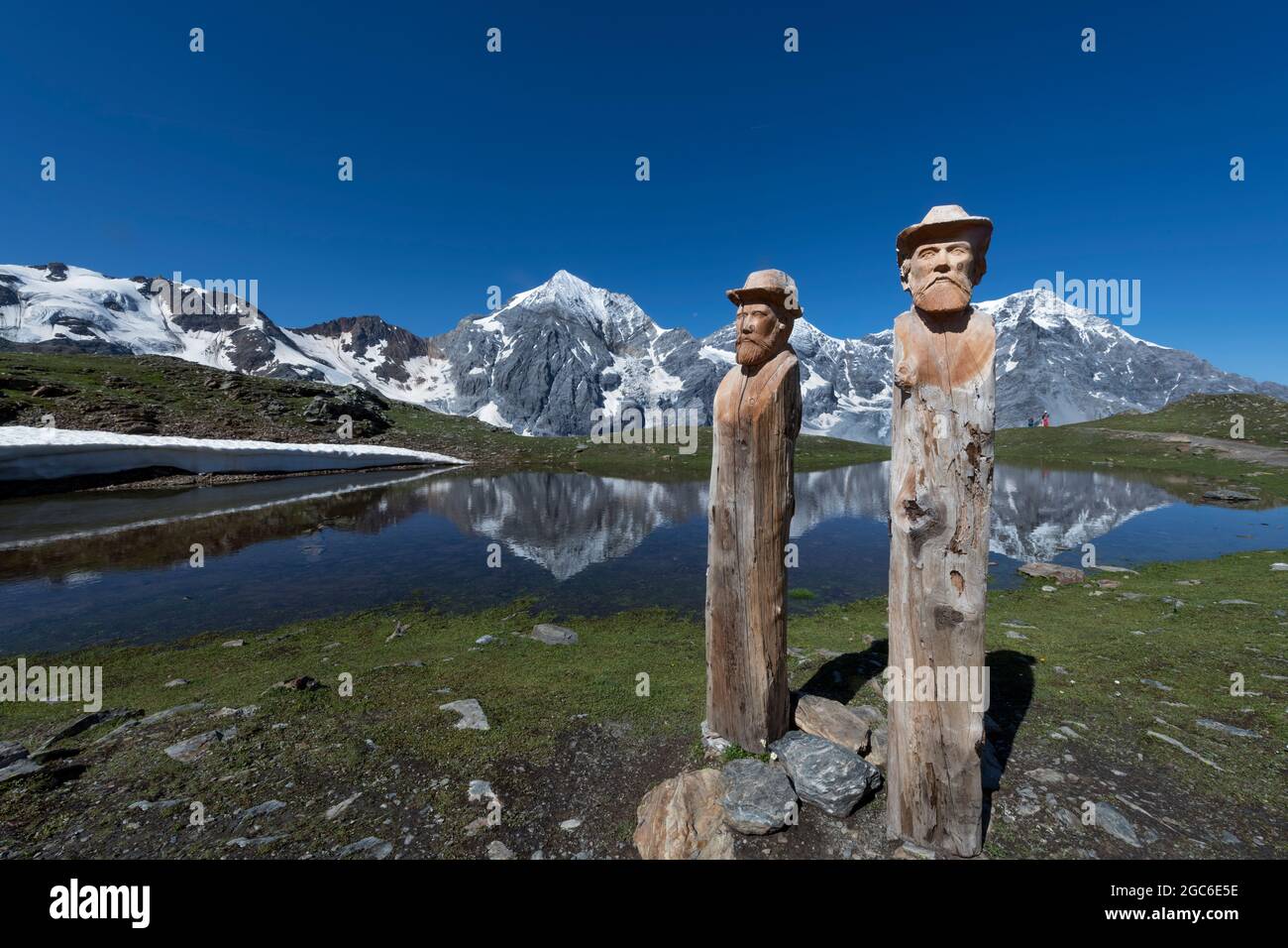 Holzstatuen, Südtirol, Italien Stockfoto