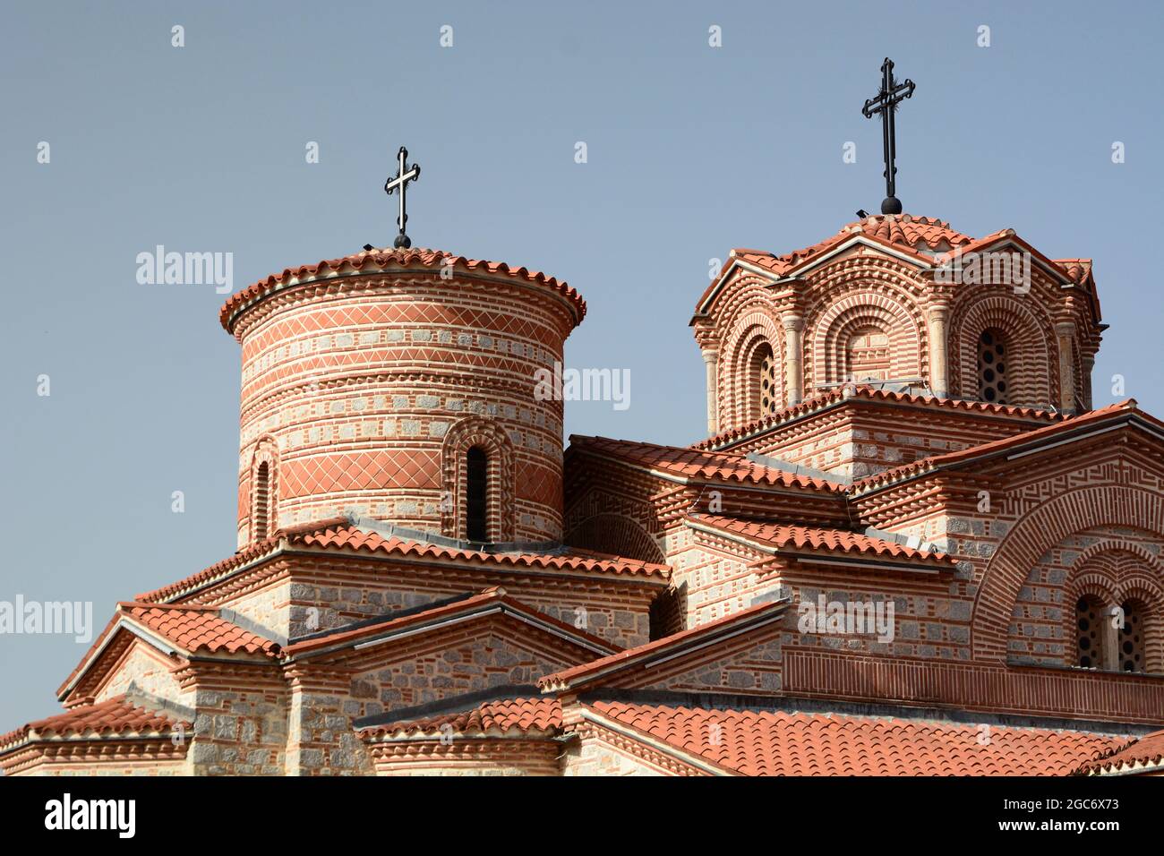 Detailansicht der Kirche St. John in Kaneo. Ohrid. Nordmakedonien Stockfoto