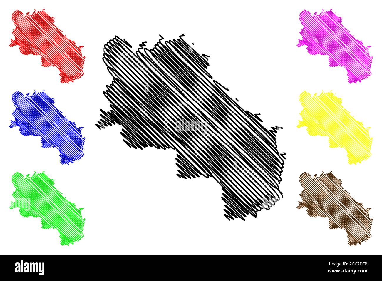 Provinz Siena (Italien, Italienische Republik, Toskana oder Toscana Region) Karte Vektorgrafik, Skizze Provinz Siena Karte Stock Vektor