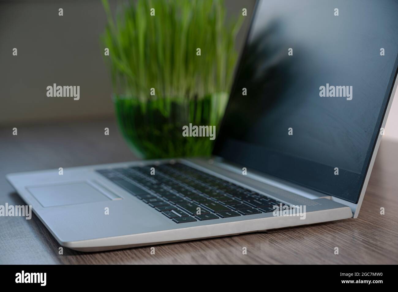 Technologiehintergrund. Hintergrund des Laptops. Lernen Sie Programmiersprache, Computerkurse, Schulungen. Stockfoto