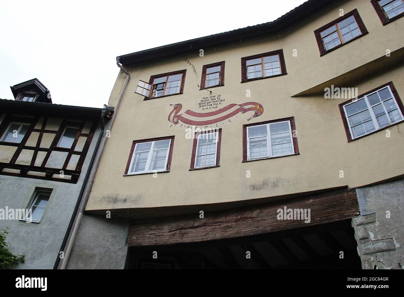 Haus in den Straßen von Bregenz, Österreich Stockfoto
