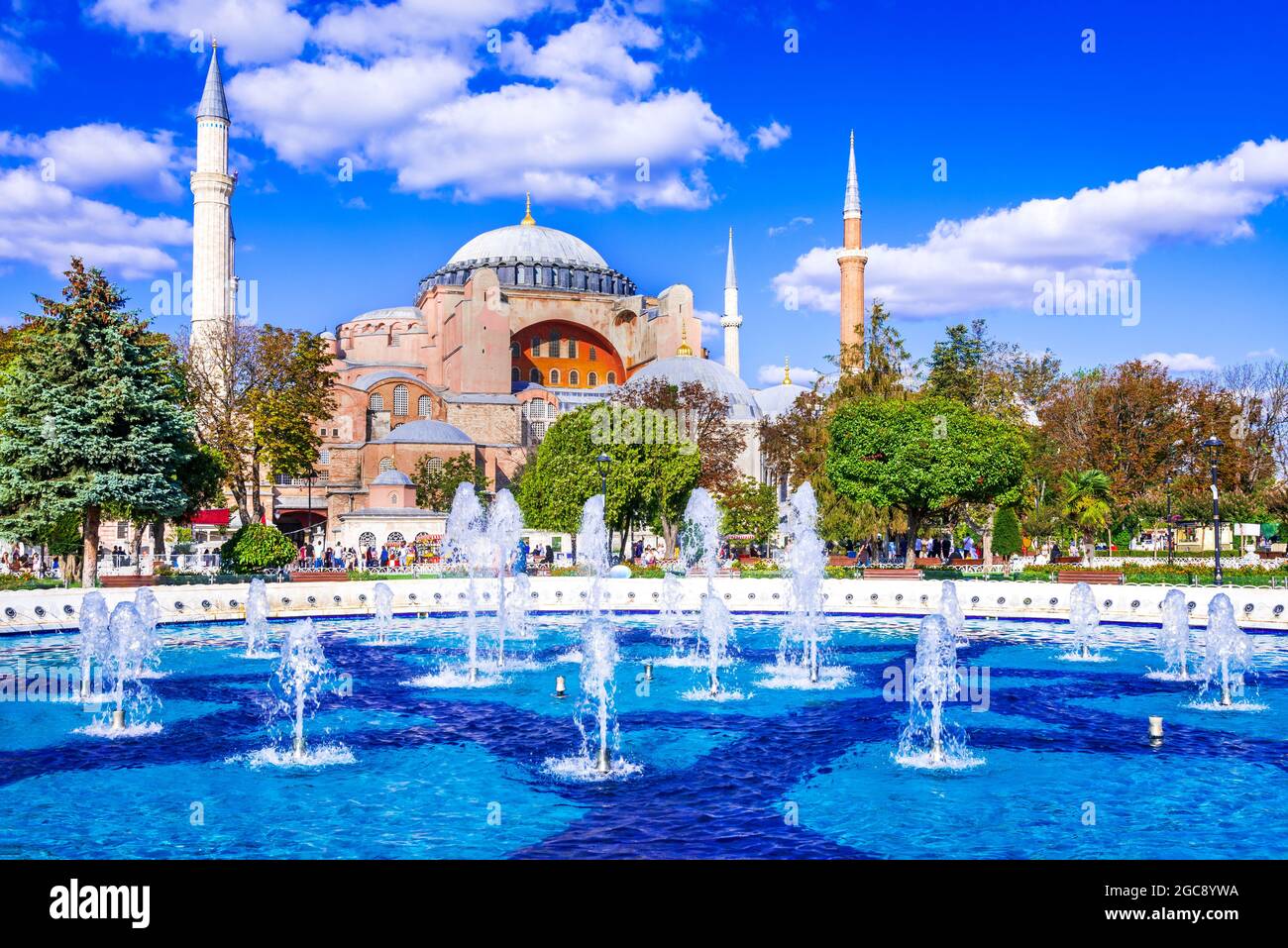 Istanbul, Türkei - Hagia Sophia, Ayasofya alte byzantinische Reich Kathedrale, heute Moschee in der alten Sultanahmet, Konstantinopel. Stockfoto